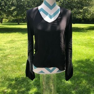 Classy black Parker blouse with silver beading xs